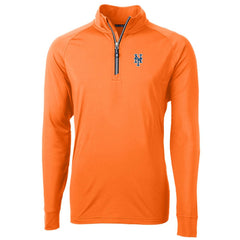 Orange New York Mets Cutter & Buck Adapt Eco Knit Stretch Recycled Quarter-Zip Pullover Jacket