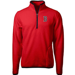 Red/Navy Boston Red Sox Cutter & Buck Cascade Eco Sherpa Fleece Quarter-Zip Pullover Jacket