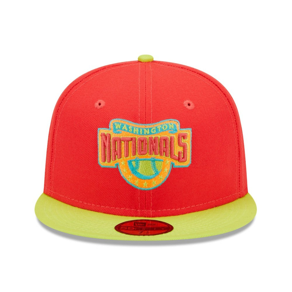 Red/Neon Green Washington Nationals New Era 2008 Inaugural Season  Lava Highlighter Combo 59FIFTY Fitted Hat