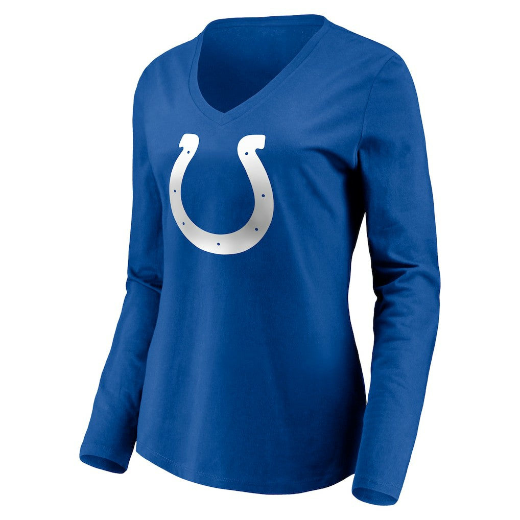 Women's Team Authentic Personalized Name & Number Long Sleeve V-Neck T-Shirt - Indianapolis Colts T-shirts