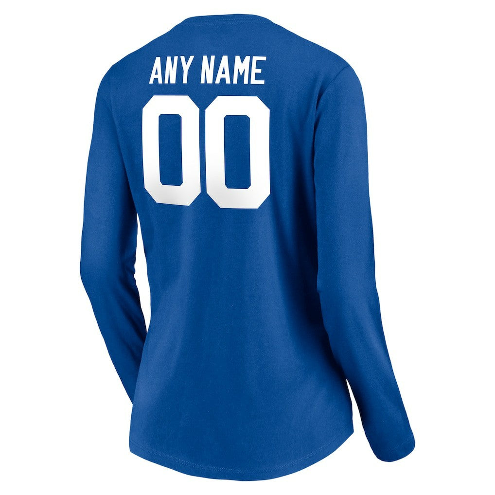 Women's Team Authentic Personalized Name & Number Long Sleeve V-Neck T-Shirt - Indianapolis Colts T-shirts