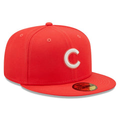 Red Chicago Cubs New Era Lava Highlighter Logo 59FIFTY Fitted Hat