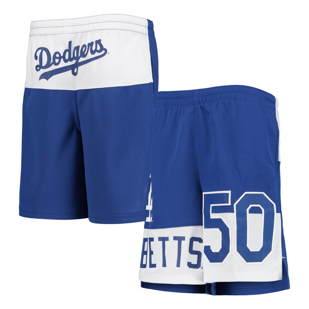 Royal Mookie Betts Los Angeles Dodgers Youth Pandemonium Name & Number Shorts