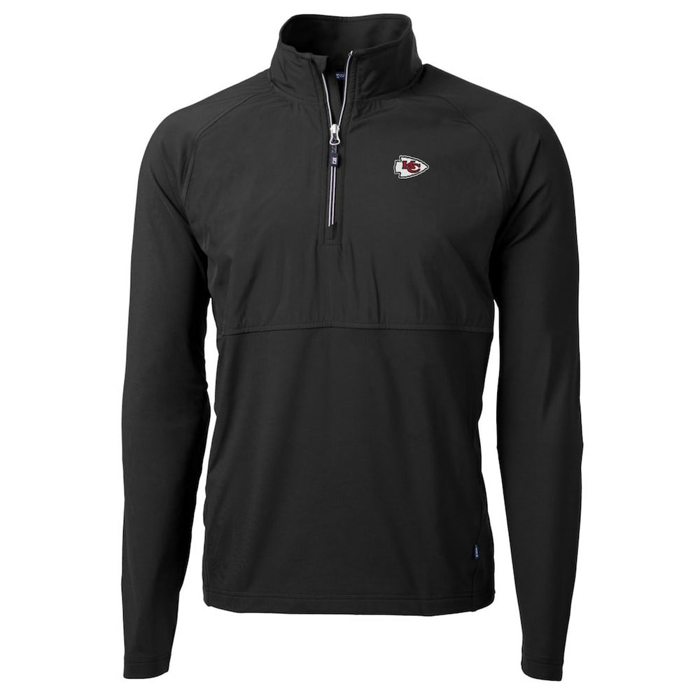 Cutter & Buck Adapt Eco Knit Hybrid Recycled Quarter-Zip Raglan Jacket - Kansas City Chiefs Jackets