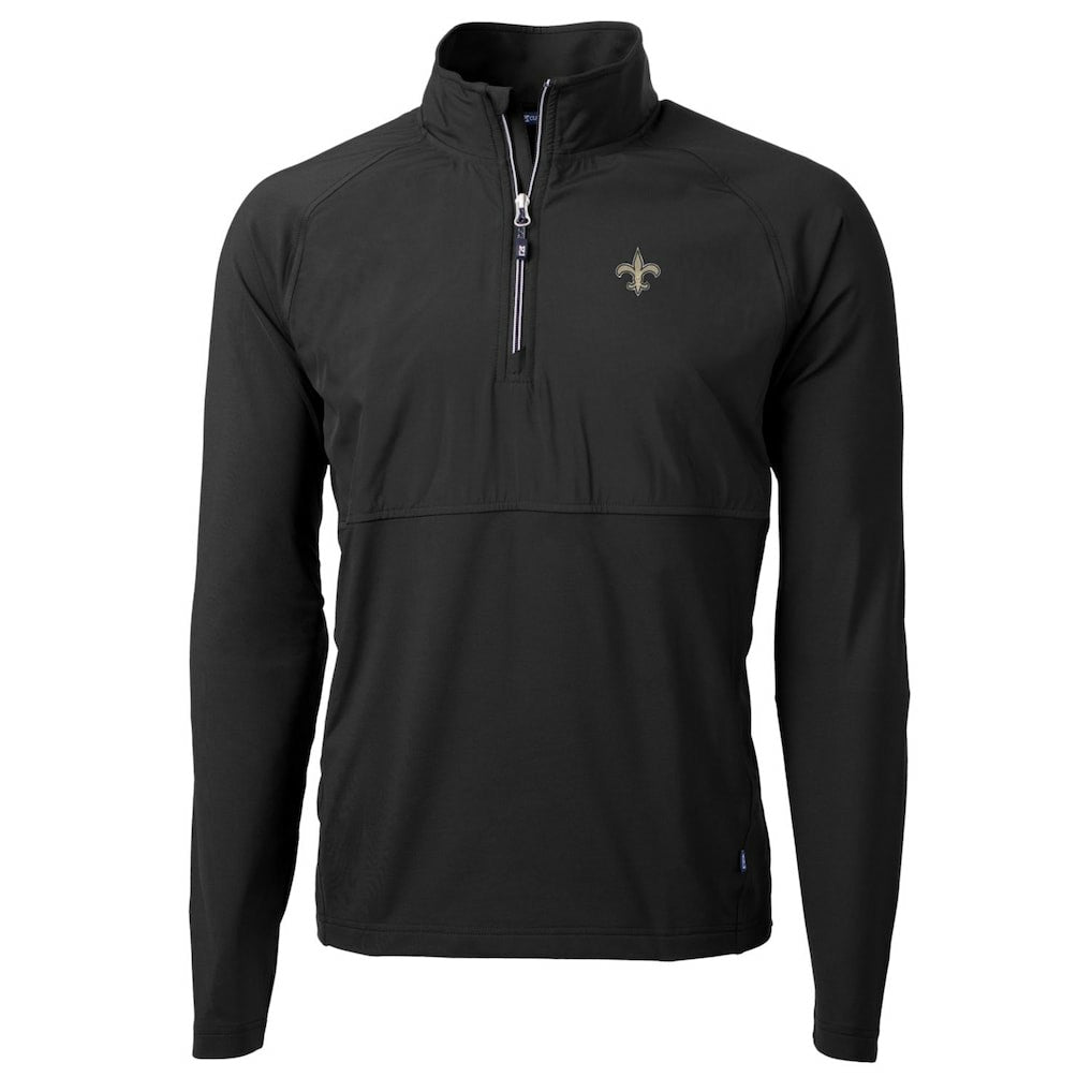 Cutter & Buck Adapt Eco Knit Hybrid Recycled Quarter-Zip Raglan Jacket - New Orleans Saints Jackets