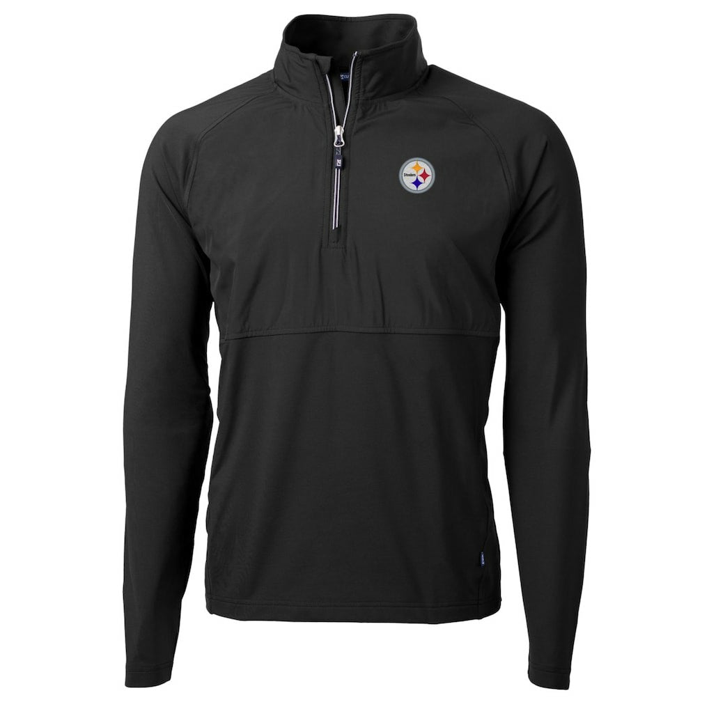 Cutter & Buck Adapt Eco Knit Hybrid Recycled Quarter-Zip Raglan Jacket - Pittsburgh Steelers Jackets