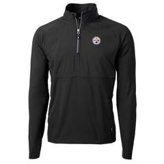 Cutter & Buck Adapt Eco Knit Hybrid Recycled Quarter-Zip Raglan Jacket - Pittsburgh Steelers Jackets