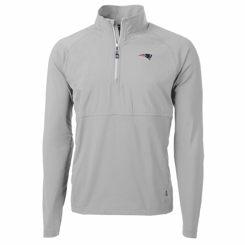 Cutter & Buck Adapt Eco Knit Hybrid Recycled Quarter-Zip Raglan Jacket - New England Patriots Jackets