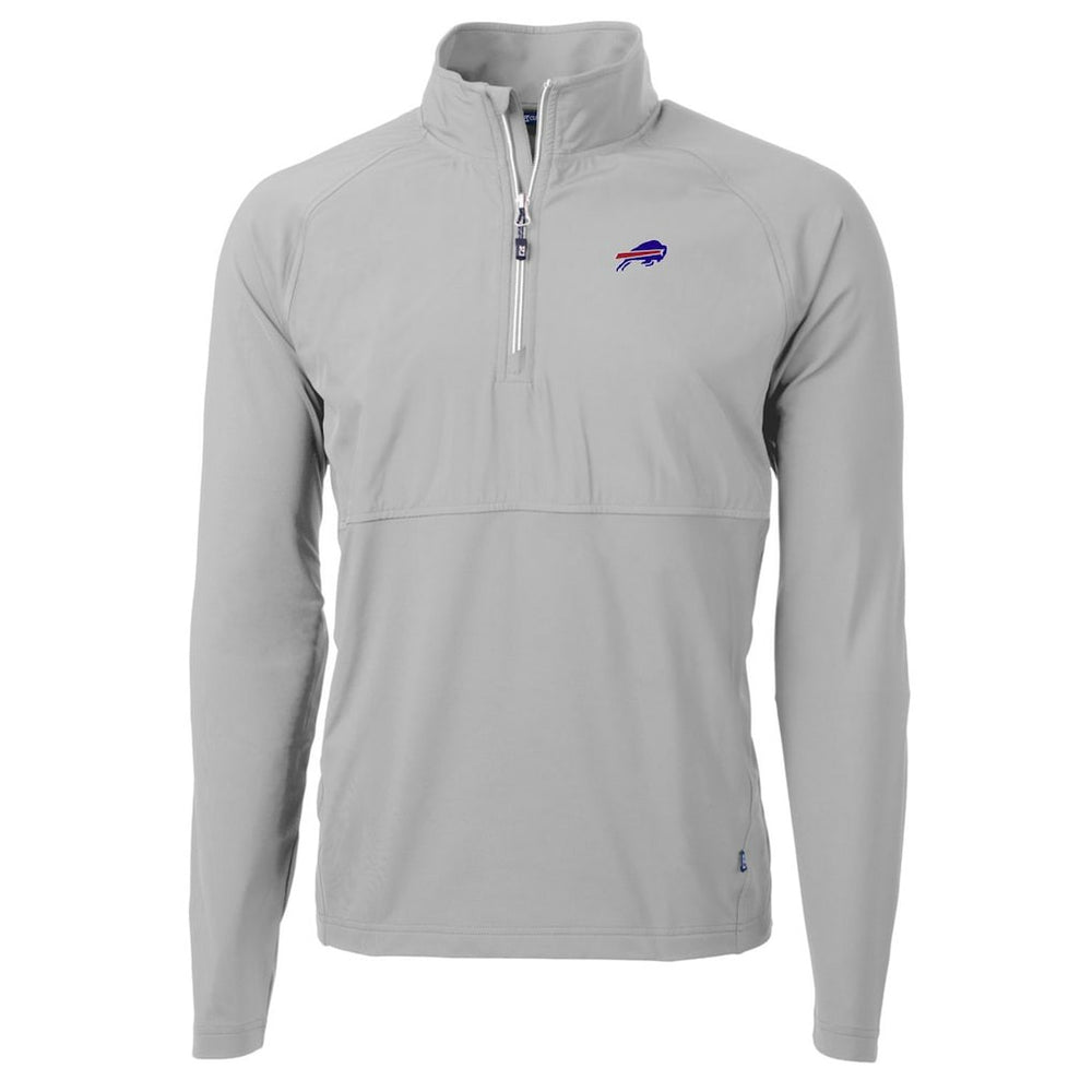 Cutter & Buck Adapt Eco Knit Hybrid Recycled Quarter-Zip Raglan Jacket - Buffalo Bills Jackets