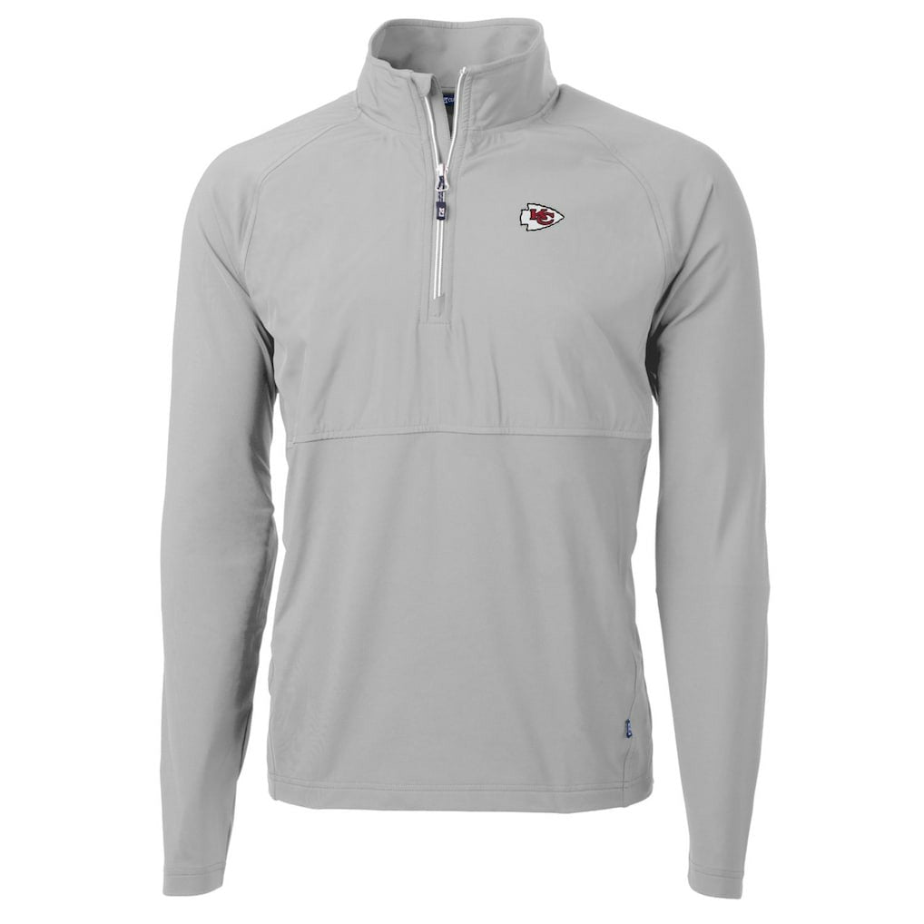 Cutter & Buck Adapt Eco Knit Hybrid Recycled Quarter-Zip Raglan Jacket - Kansas City Chiefs Jackets