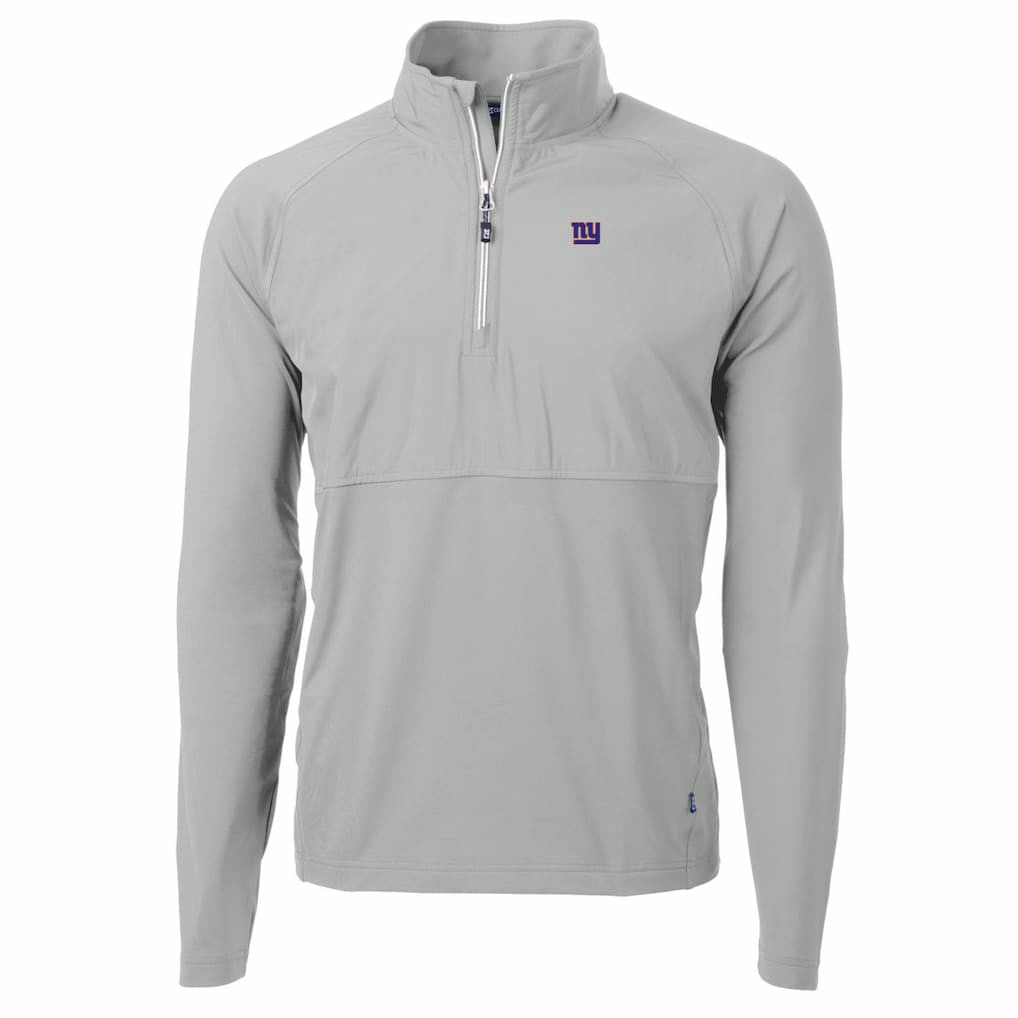 Cutter & Buck Adapt Eco Knit Hybrid Recycled Quarter-Zip Raglan Jacket - New York Giants Jackets