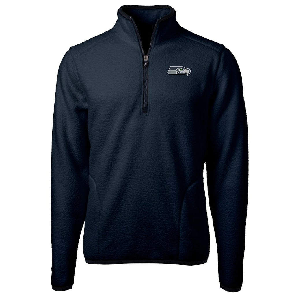 Cutter & Buck Cascade Eco Sherpa Fleece Quarter-Zip Pullover Jacket - Seattle Seahawks Pullover
