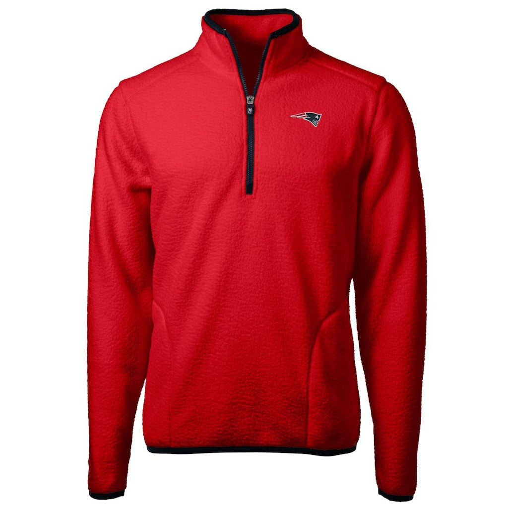 Cutter & Buck Cascade Eco Sherpa Fleece Quarter-Zip Pullover Jacket - New England Patriots Pullover