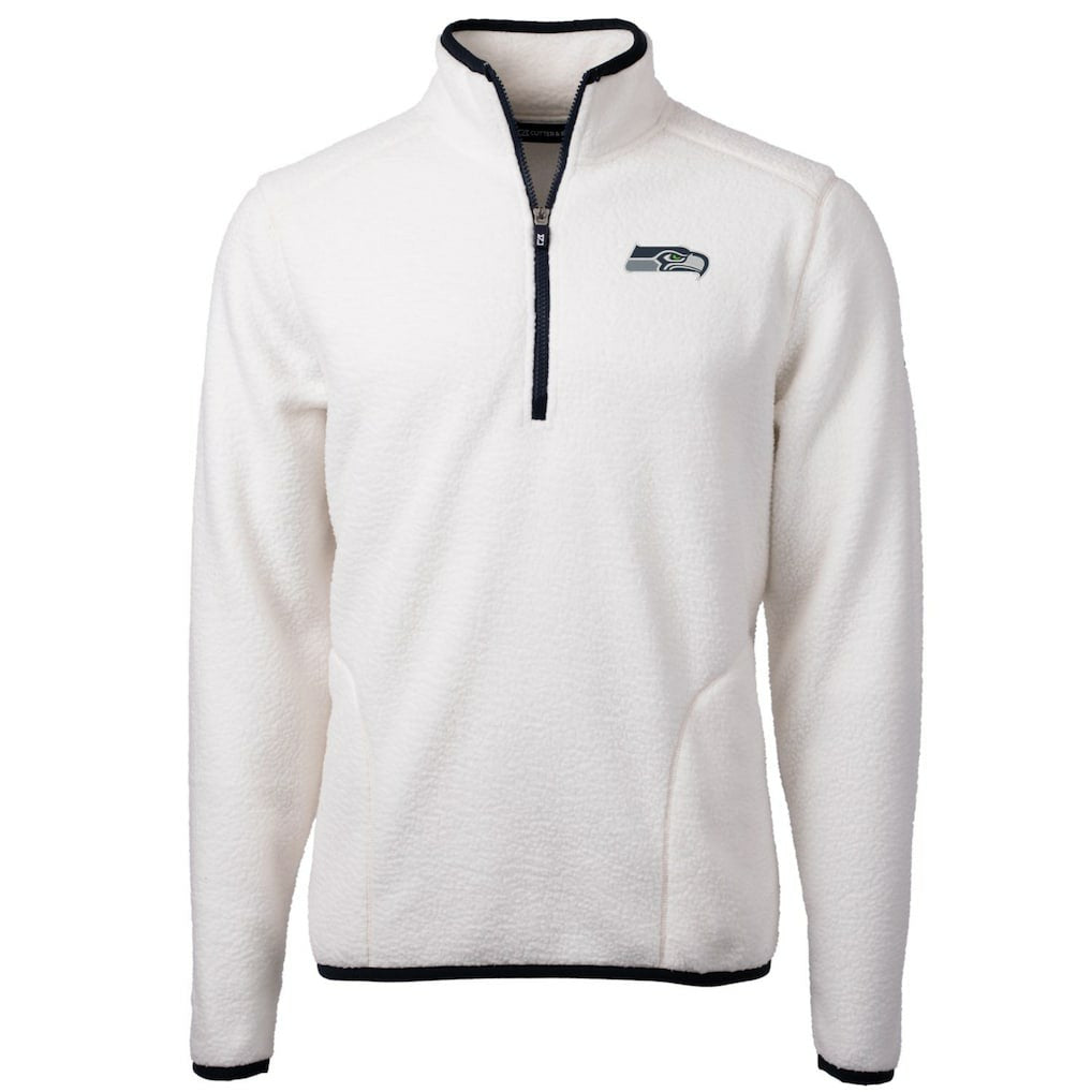 Cutter & Buck Cascade Eco Sherpa Fleece Quarter-Zip Pullover Jacket - Seattle Seahawks Pullover