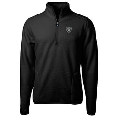 Cutter & Buck Big & Tall Cascade Eco Sherpa Fleece Quarter-Zip Pullover Jacket - Las Vegas Raiders Pullover