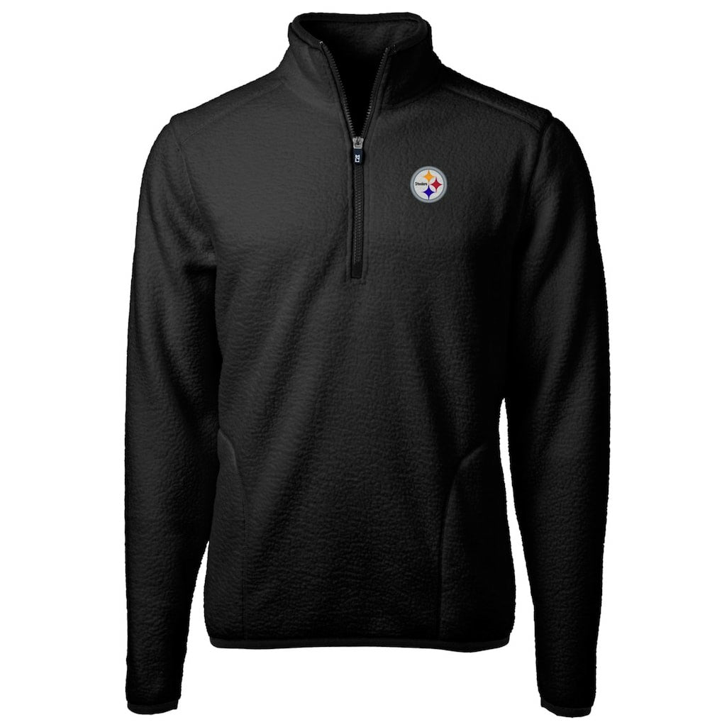 Cutter & Buck Big & Tall Cascade Eco Sherpa Fleece Quarter-Zip Pullover Jacket - Pittsburgh Steelers Pullover