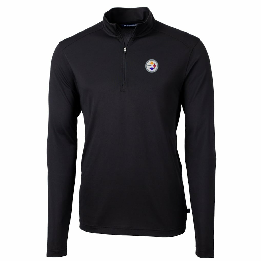 Cutter & Buck Big & Tall Virtue Eco Pique Quarter-Zip Pullover Jacket - Pittsburgh Steelers Pullover