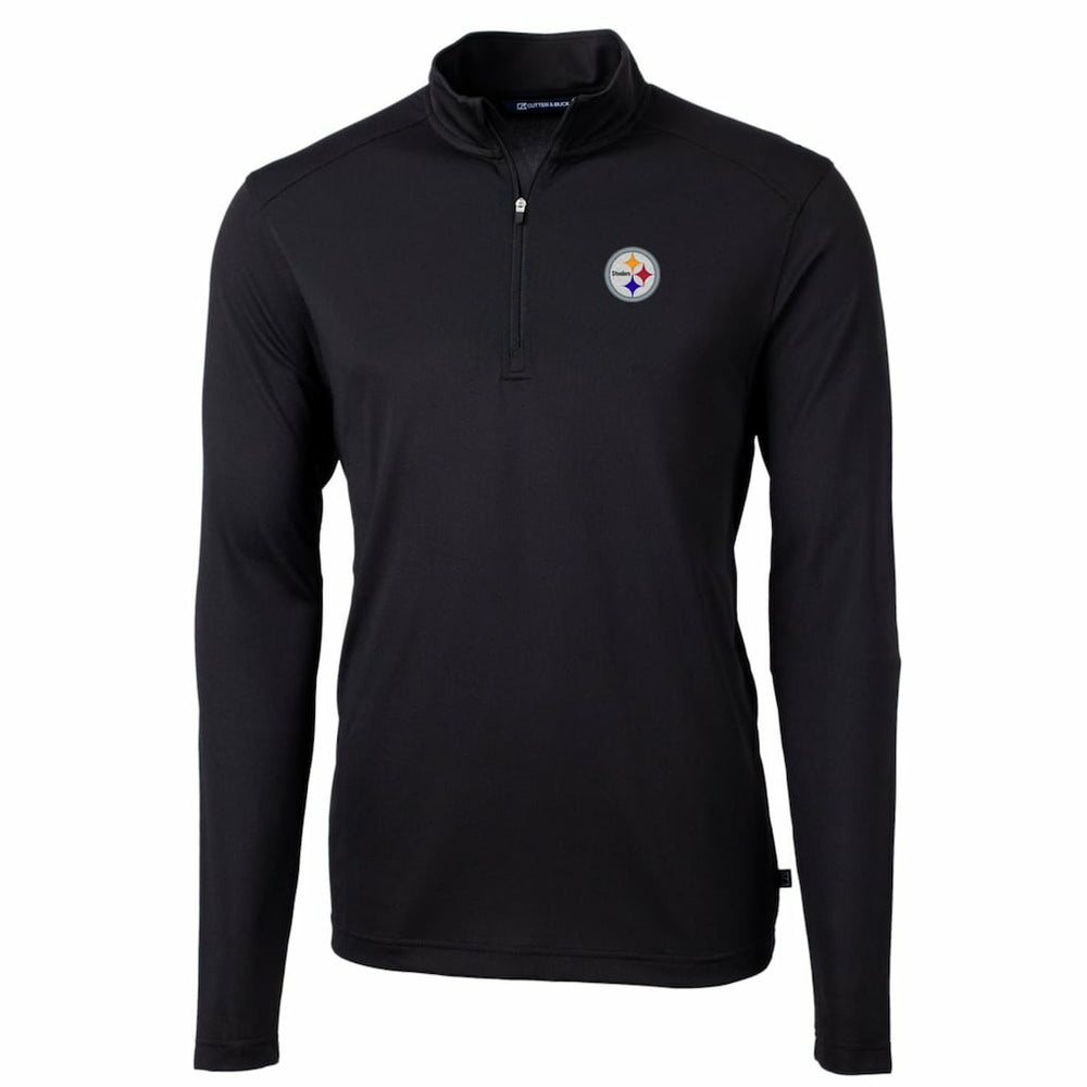 Cutter & Buck Big & Tall Virtue Eco Pique Quarter-Zip Pullover Jacket - Pittsburgh Steelers Pullover