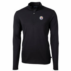 Cutter & Buck Big & Tall Virtue Eco Pique Quarter-Zip Pullover Jacket - Pittsburgh Steelers Pullover