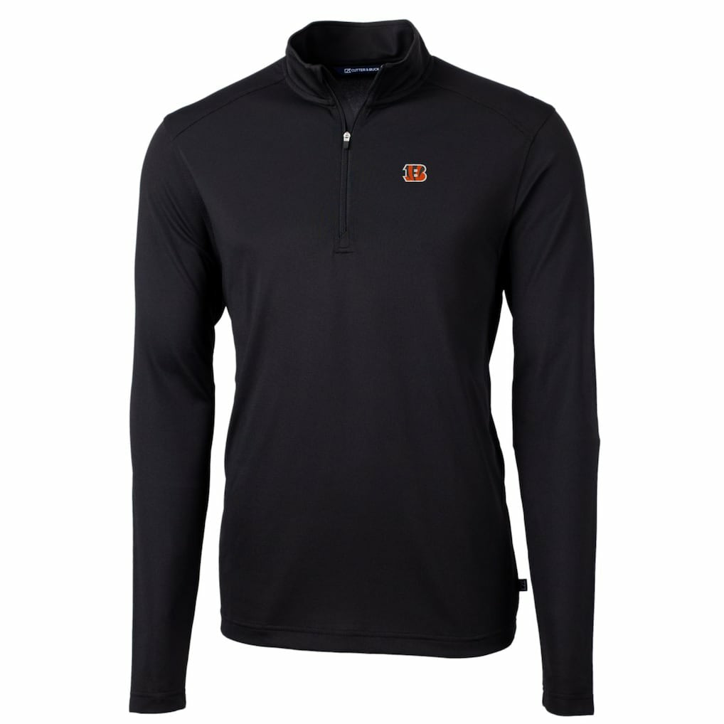 Cutter & Buck Big & Tall Virtue Eco Pique Quarter-Zip Pullover Jacket - Cincinnati Bengals Pullover