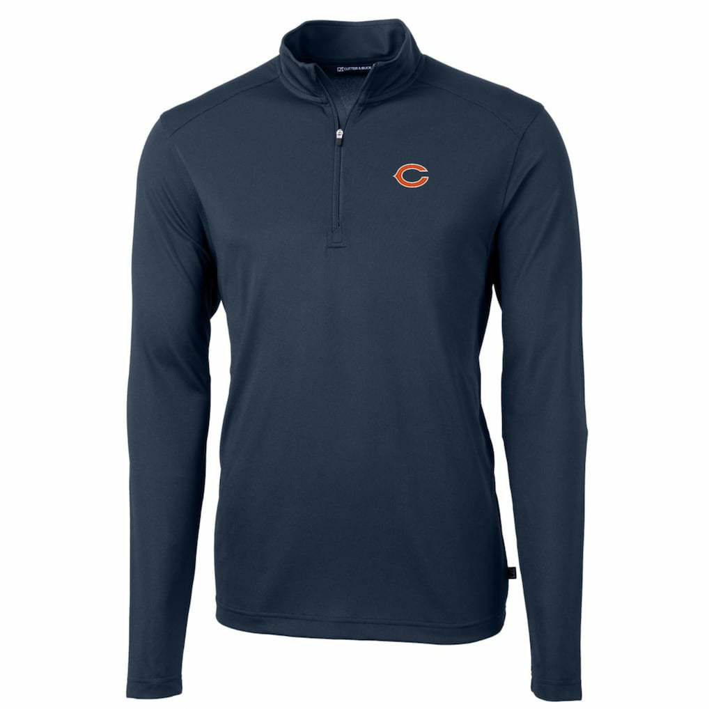 Cutter & Buck Big & Tall Virtue Eco Pique Quarter-Zip Pullover Jacket - Chicago Bears Pullover