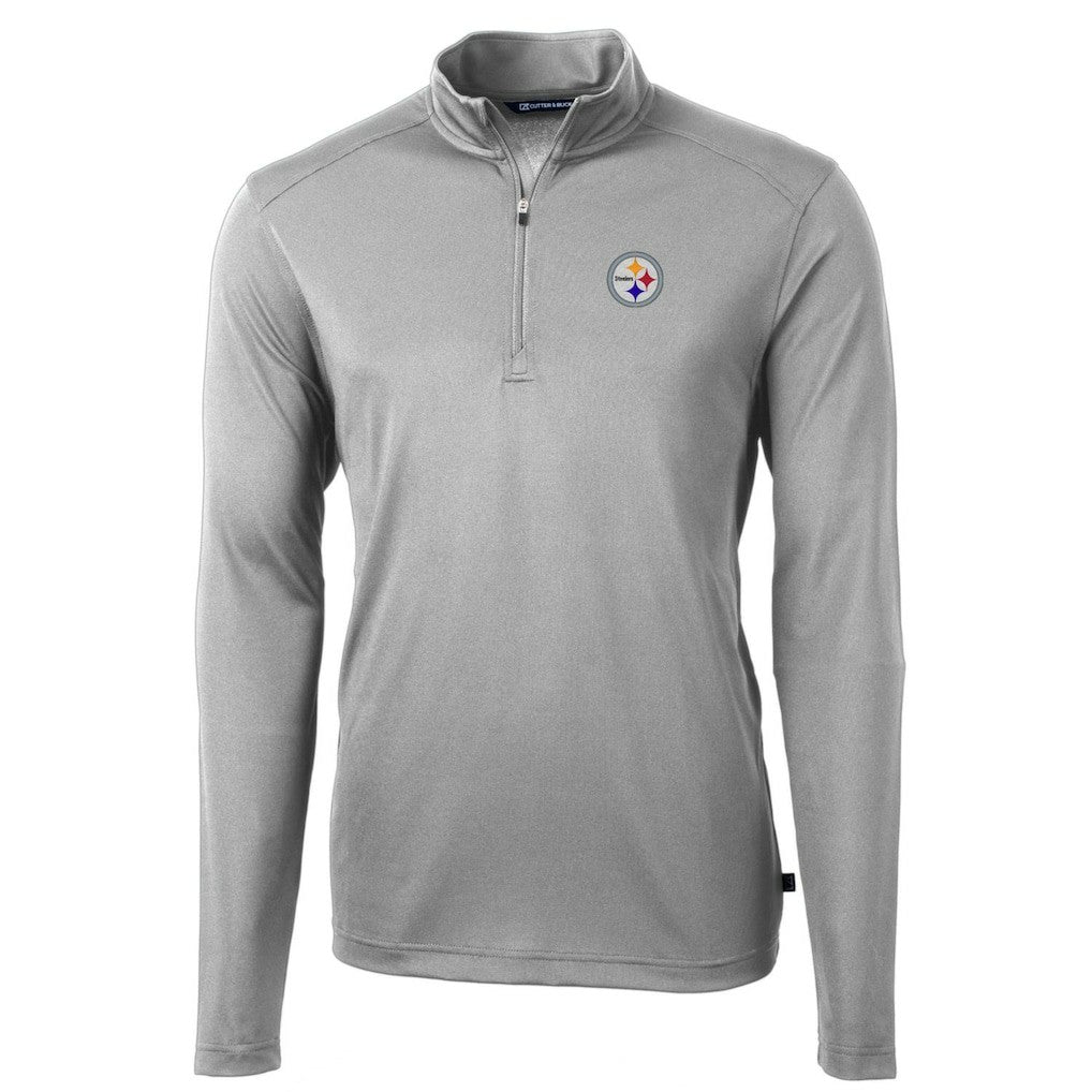 Cutter & Buck Big & Tall Virtue Eco Pique Quarter-Zip Pullover Jacket - Pittsburgh Steelers Pullover