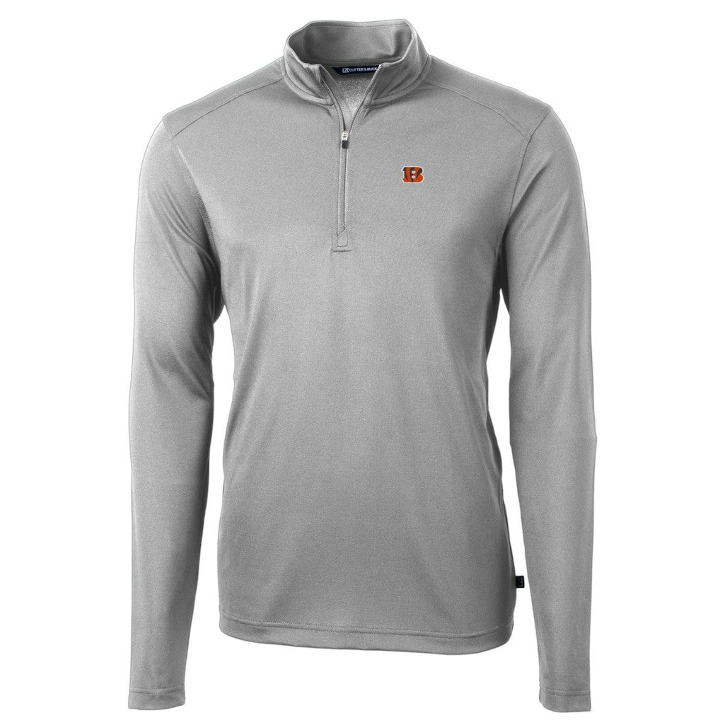 Cutter & Buck Big & Tall Virtue Eco Pique Quarter-Zip Pullover Jacket - Cincinnati Bengals Pullover