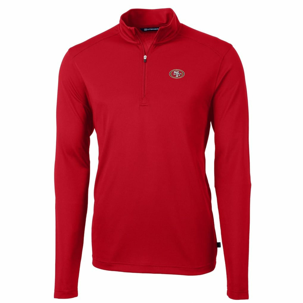 Cutter & Buck Big & Tall Virtue Eco Pique Quarter-Zip Pullover Jacket - San Francisco 49ers Pullover