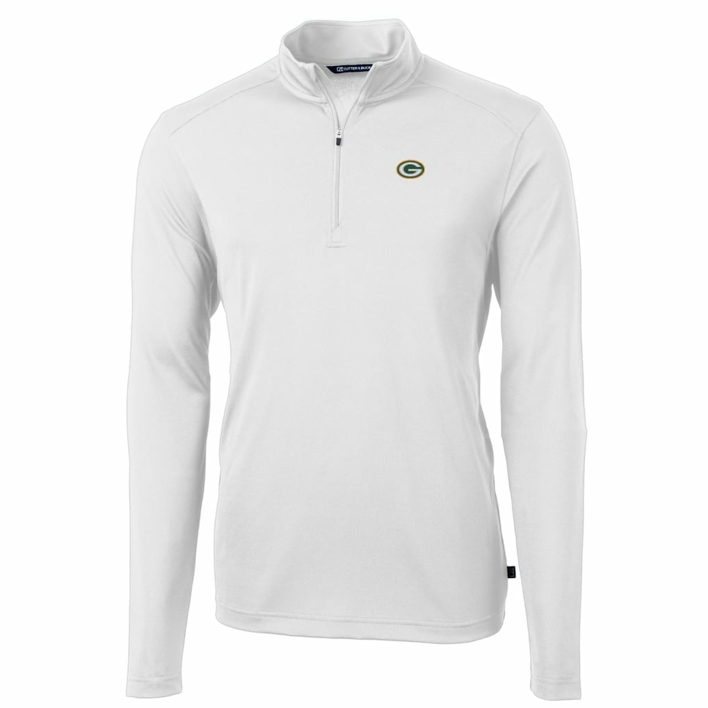 Cutter & Buck Big & Tall Virtue Eco Pique Quarter-Zip Pullover Jacket - Green Bay Packers Pullover