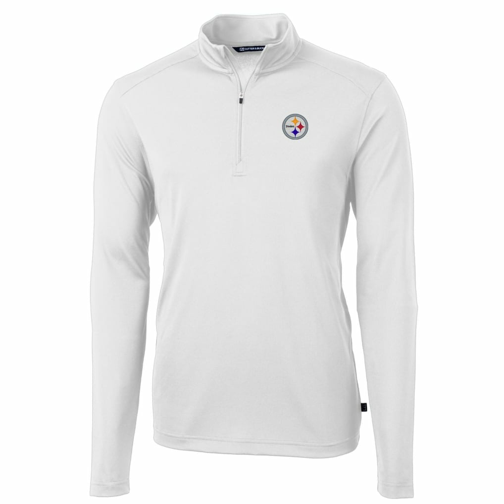Cutter & Buck Big & Tall Virtue Eco Pique Quarter-Zip Pullover Jacket - Pittsburgh Steelers Pullover