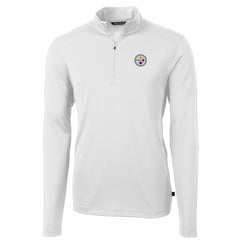 Cutter & Buck Big & Tall Virtue Eco Pique Quarter-Zip Pullover Jacket - Pittsburgh Steelers Pullover
