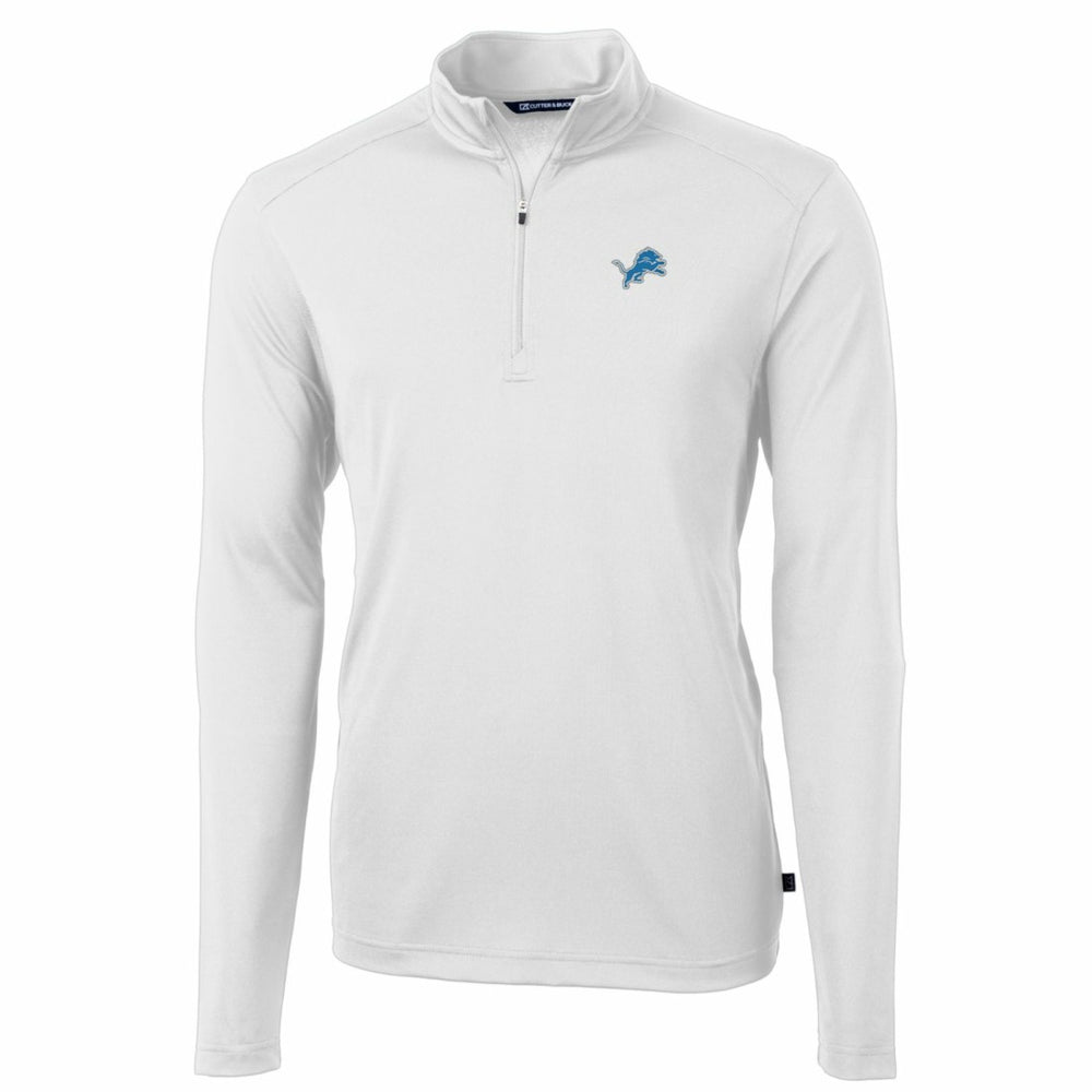 Cutter & Buck Big & Tall Virtue Eco Pique Quarter-Zip Pullover Jacket - Detroit Lions Pullover
