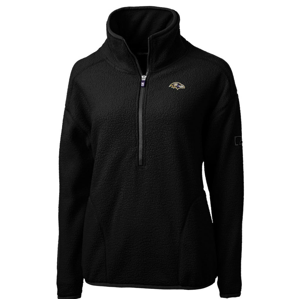 Cutter & Buck Women's Cascade Eco Sherpa Fleece Half-Zip Pullover Jacket - Baltimore Ravens Pullover