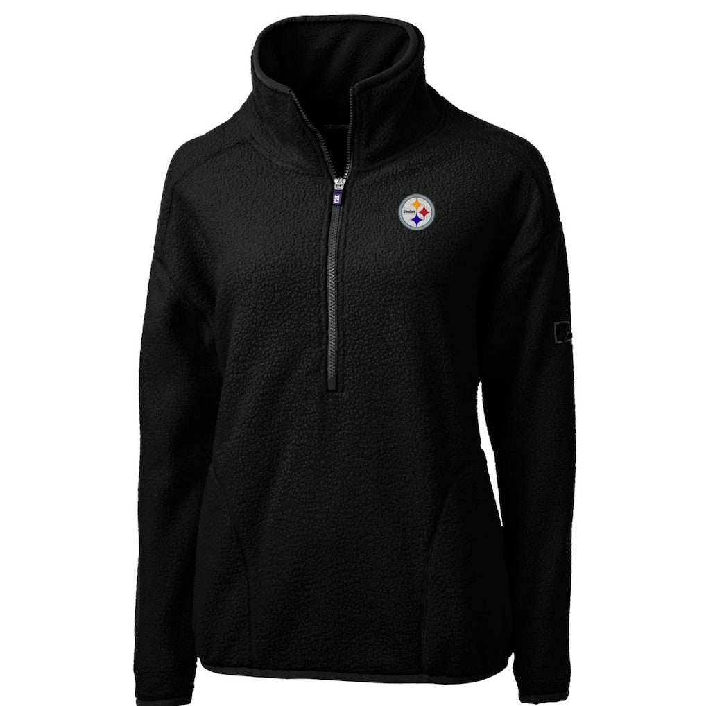 Cutter & Buck Women's Cascade Eco Sherpa Fleece Half-Zip Pullover Jacket - Pittsburgh Steelers Pullover