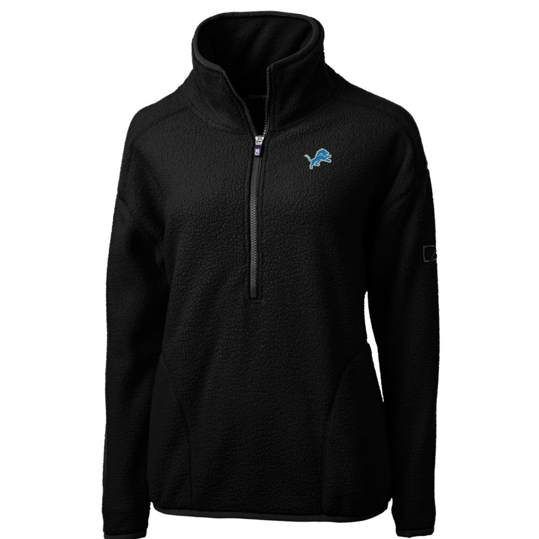 Cutter & Buck Women's Cascade Eco Sherpa Fleece Half-Zip Pullover Jacket - Detroit Lions Pullover