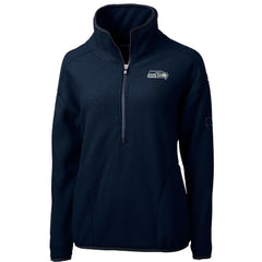 Cutter & Buck Women's Cascade Eco Sherpa Fleece Half-Zip Pullover Jacket - Seattle Seahawks Pullover