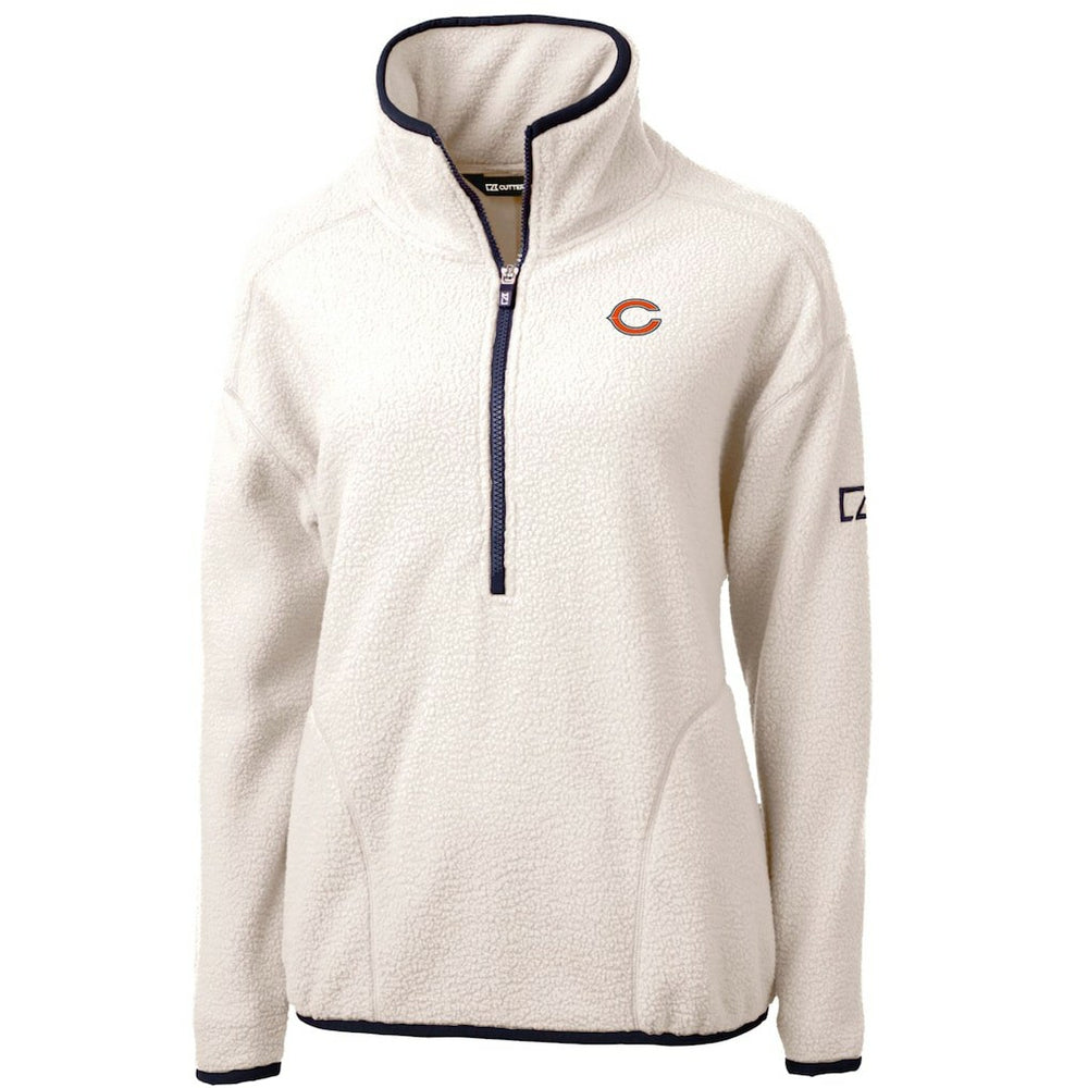 Cutter & Buck Women's Cascade Eco Sherpa Fleece Half-Zip Pullover Jacket - Chicago Bears Pullover