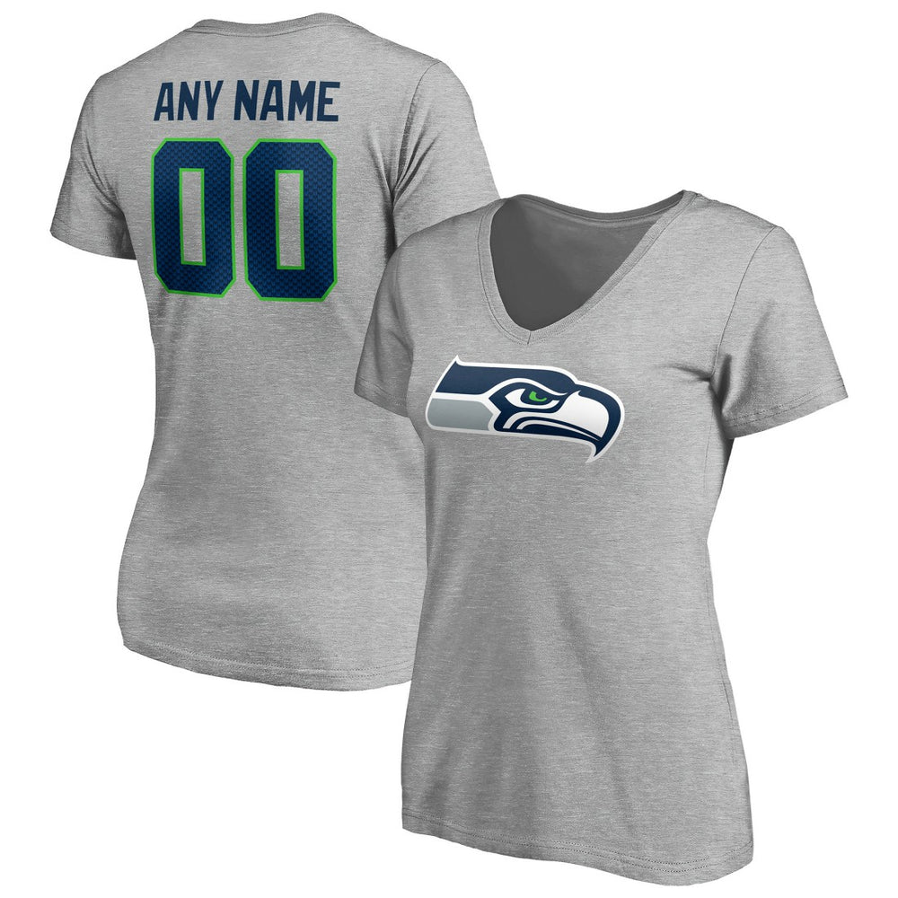 Women's Team Authentic Custom V-Neck T-Shirt - Seattle Seahawks T-shirts