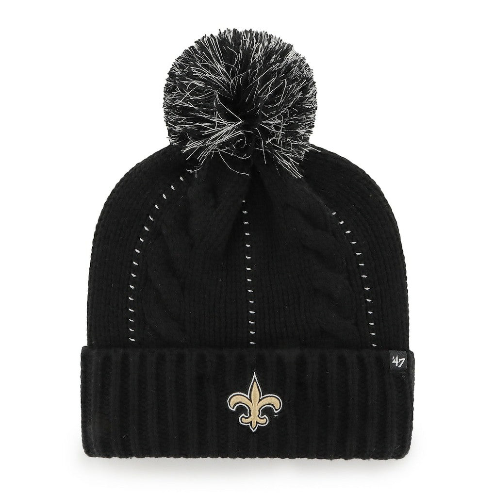 '47 Women's Bauble Cuffed Knit Hat with Pom - New Orleans Saints Hats