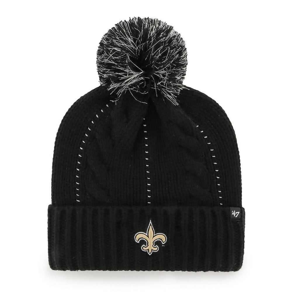 '47 Women's Bauble Cuffed Knit Hat with Pom - New Orleans Saints Hats