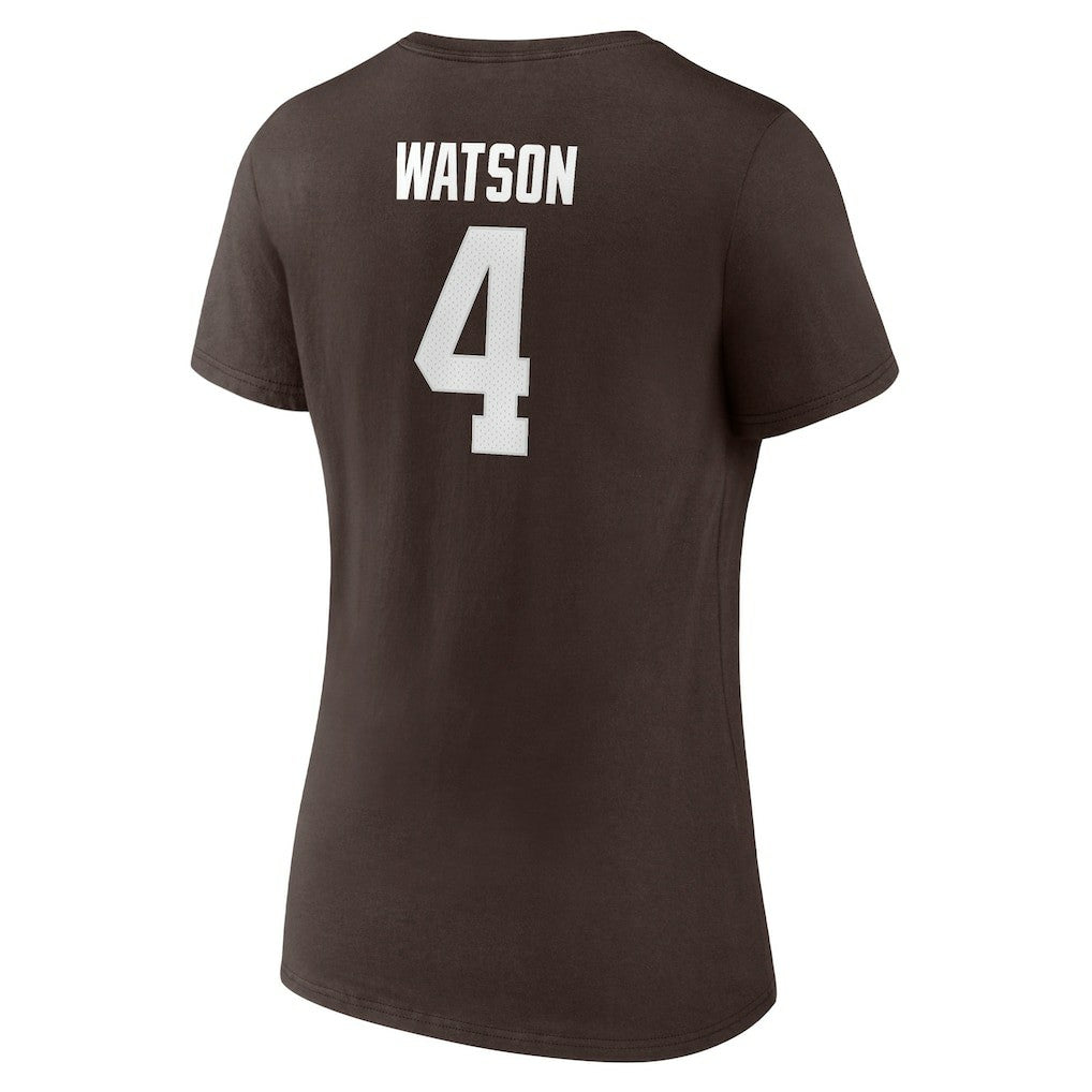 Deshaun Watson  Women's Player Icon Name & Number V-Neck T-Shirt - Cleveland Browns T-shirts