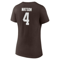 Deshaun Watson  Women's Player Icon Name & Number V-Neck T-Shirt - Cleveland Browns T-shirts