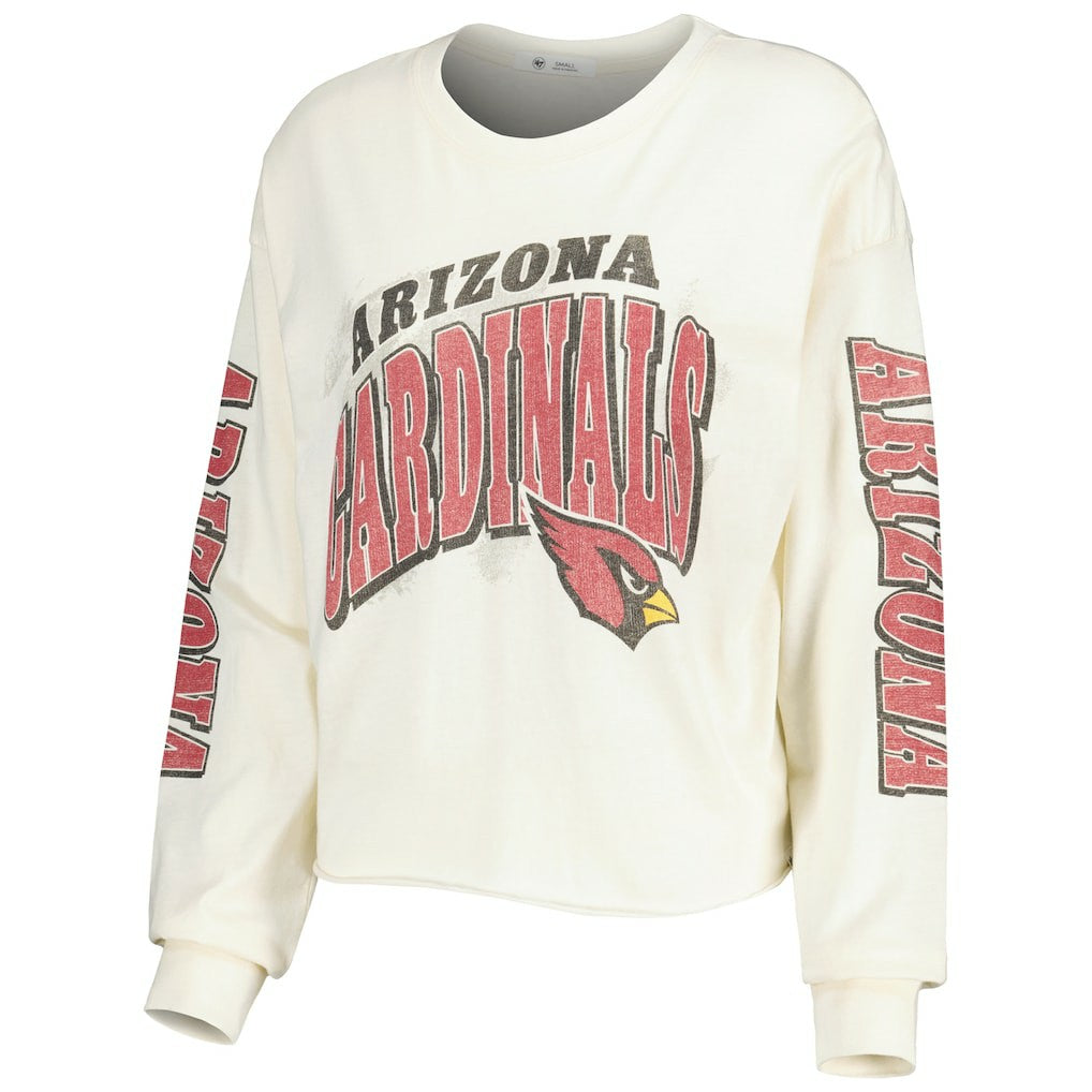 '47 Women's Brush Back Parkway Cropped Lightweight Long Sleeve T-Shirt - Arizona Cardinals T-shirts