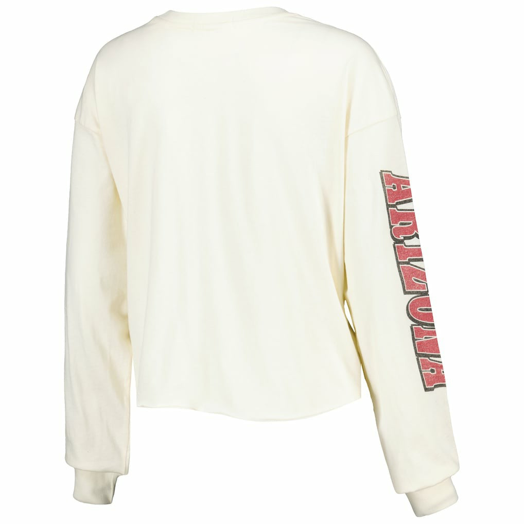 '47 Women's Brush Back Parkway Cropped Lightweight Long Sleeve T-Shirt - Arizona Cardinals T-shirts