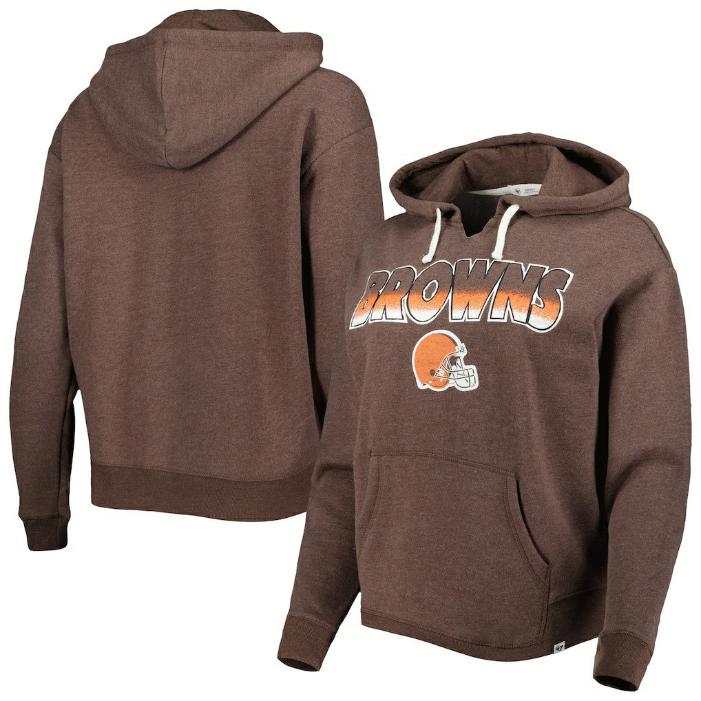 '47 Women's Color Rise Kennedy Pullover Hoodie - Cleveland Browns Hoodies