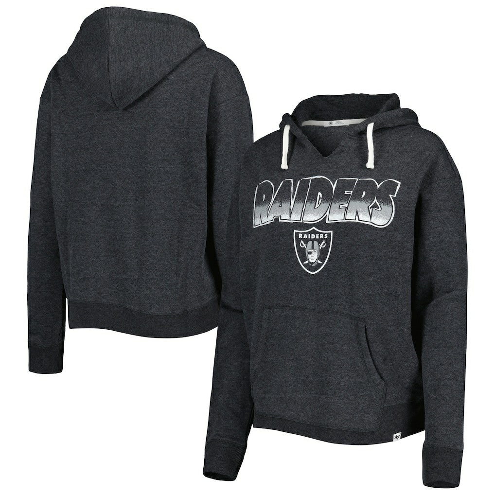 '47 Women's Color Rise Kennedy Notch Neck Pullover Hoodie - Las Vegas Raiders Hoodies