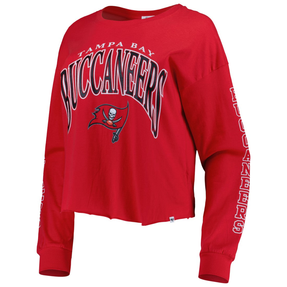 '47 Women's Skyler Parkway Cropped Long Sleeve T-Shirt - Tampa Bay Buccaneers T-shirts