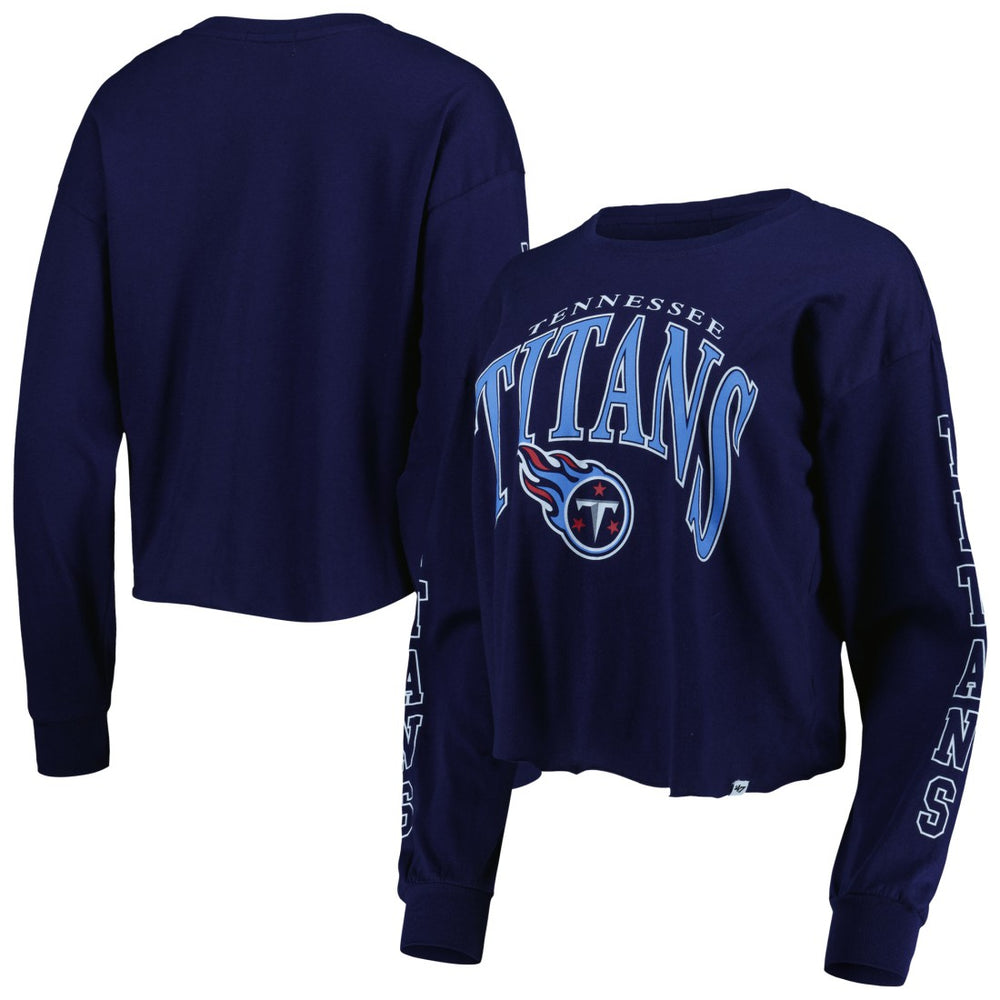 '47 Women's Skyler Parkway Cropped Long Sleeve T-Shirt - Tennessee Titans T-shirts