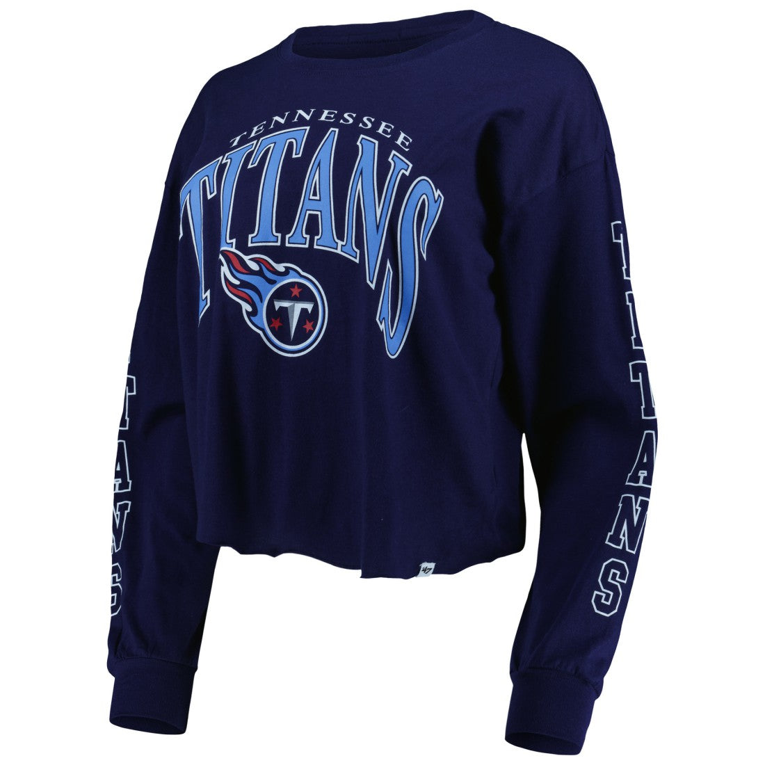 '47 Women's Skyler Parkway Cropped Long Sleeve T-Shirt - Tennessee Titans T-shirts