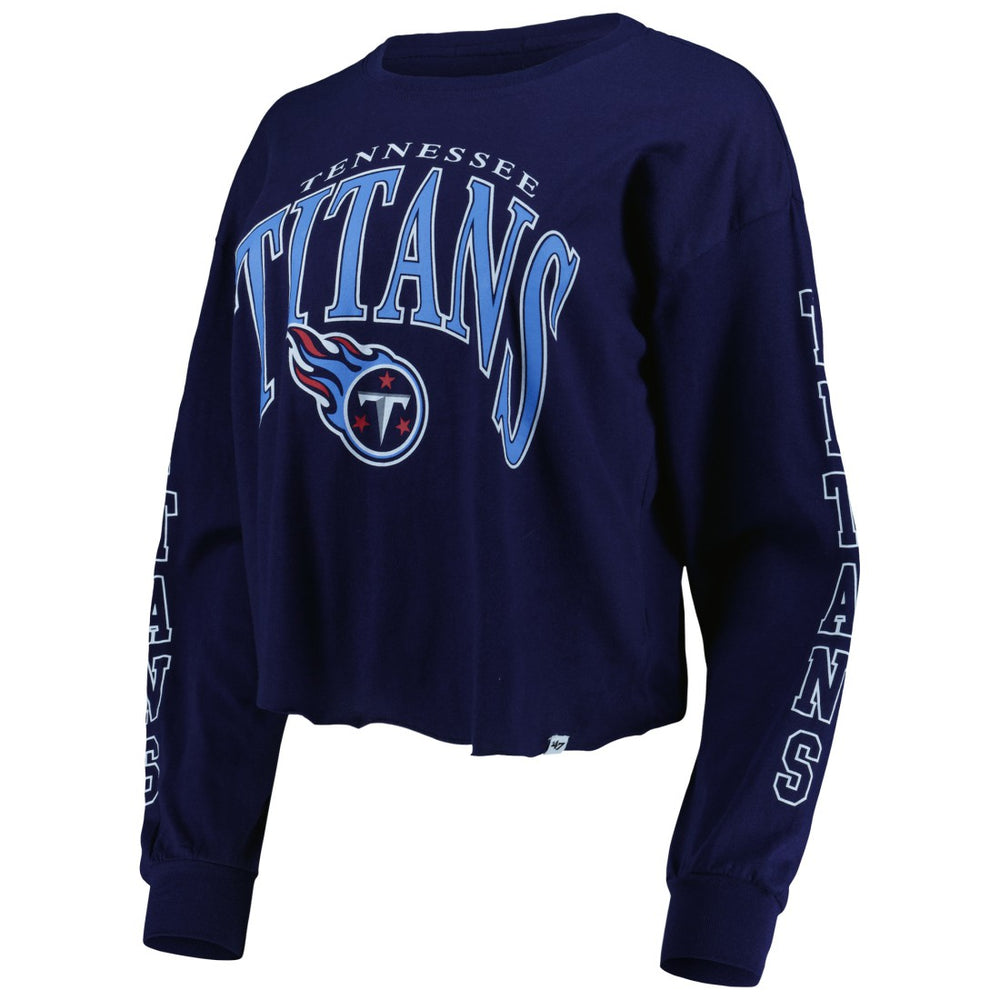 '47 Women's Skyler Parkway Cropped Long Sleeve T-Shirt - Tennessee Titans T-shirts